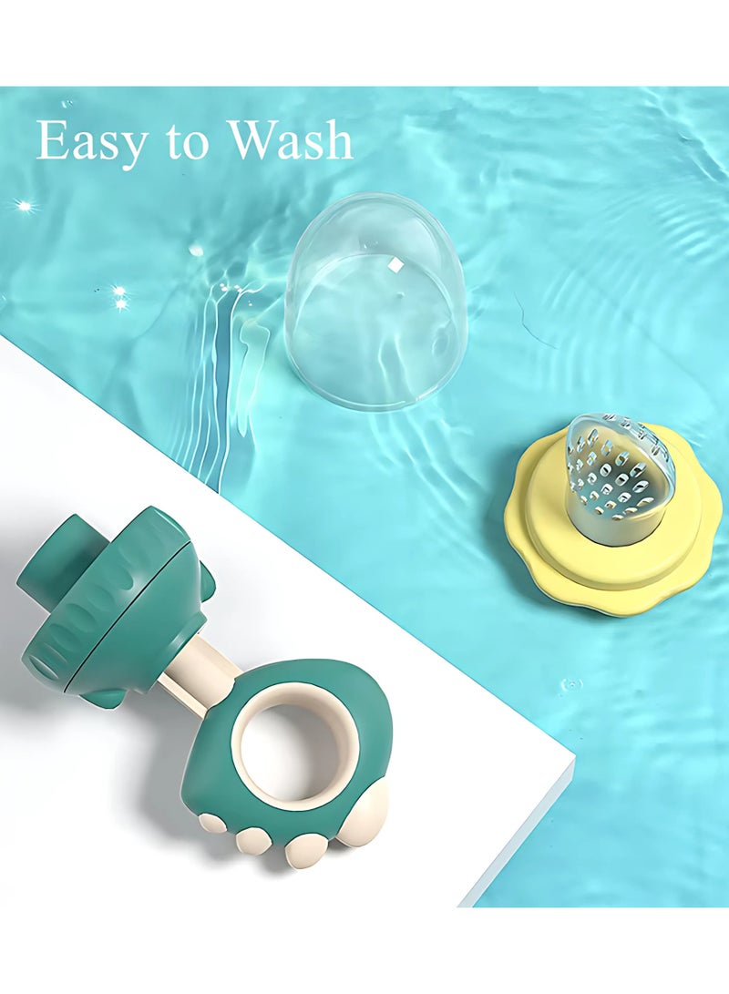 Twisoo Silicone Infant Fruit Feeder - BPA-Free Silicone Mesh Nipple - Safe Fresh Vegetable & Fruit Feeder for Babies, Easy to Hold, Ideal for Weaning & Teething (Green) - Image 5