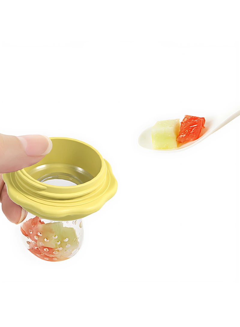 Twisoo Silicone Infant Fruit Feeder - BPA-Free Silicone Mesh Nipple - Safe Fresh Vegetable & Fruit Feeder for Babies, Easy to Hold, Ideal for Weaning & Teething (Green) - Image 4