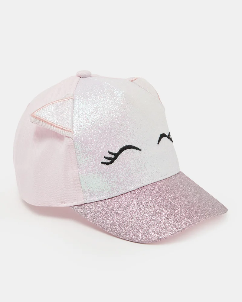 REDTAG Girls Pink Embellished Cap