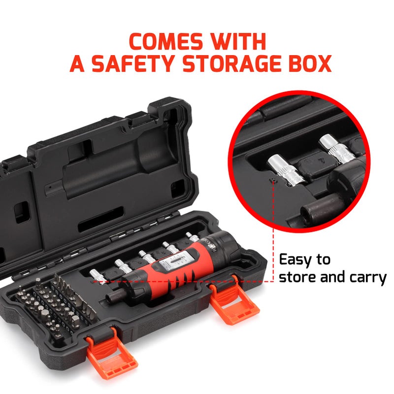 RIMKOLO Torque Screwdriver Wrench Set (10-65 In.lb Â±1) with 29 S2 Alloy Bits & 5 Drive Sockets | 1/4" Socket Adapter for Tools, Bike Repair, Mounting | Includes Portable Case - Image 5