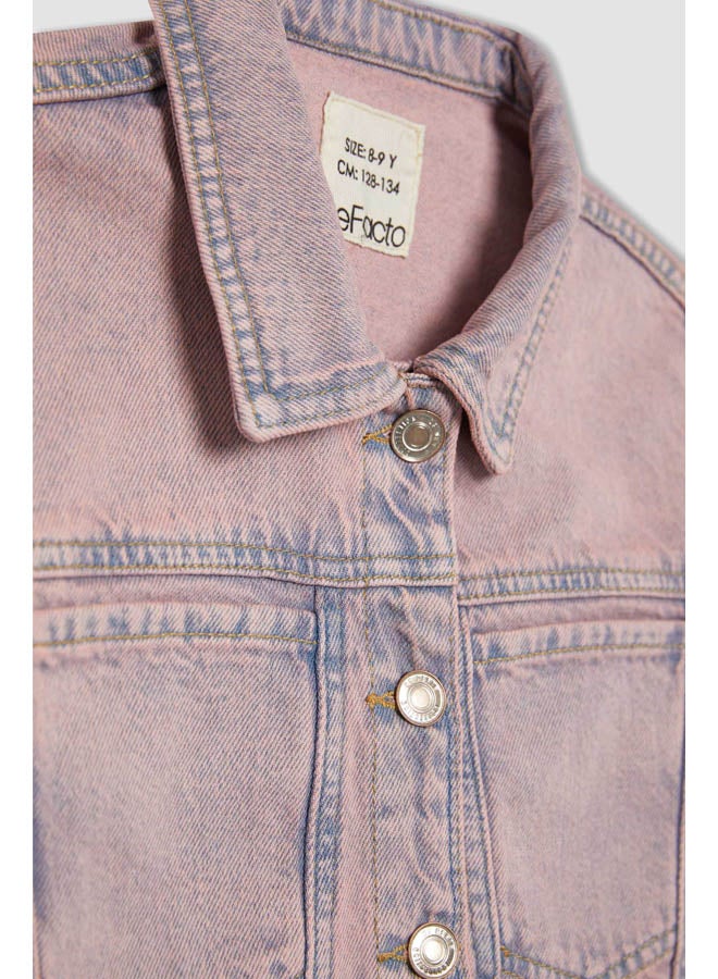 DeFacto Girl Cropped Fit Long Sleeve Denim Jacket  - Image 2