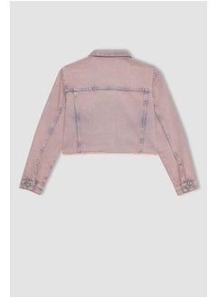 DeFacto Girl Cropped Fit Long Sleeve Denim Jacket  - Image 4