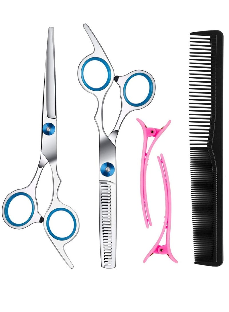ORiTi ORiTi Professional Barber Hair Cutting Scissors Thinning Shears Kit 6.7 Inch Stainless Steel Hairdressing Texturizing Salon Razor Edge Trimming Haircut with Comb for Home Use/Men/Women/Adults/Kids/Pet  - Image 1