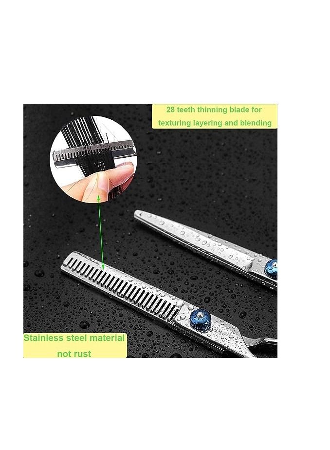 ORiTi ORiTi Professional Barber Hair Cutting Scissors Thinning Shears Kit 6.7 Inch Stainless Steel Hairdressing Texturizing Salon Razor Edge Trimming Haircut with Comb for Home Use/Men/Women/Adults/Kids/Pet  - Image 4