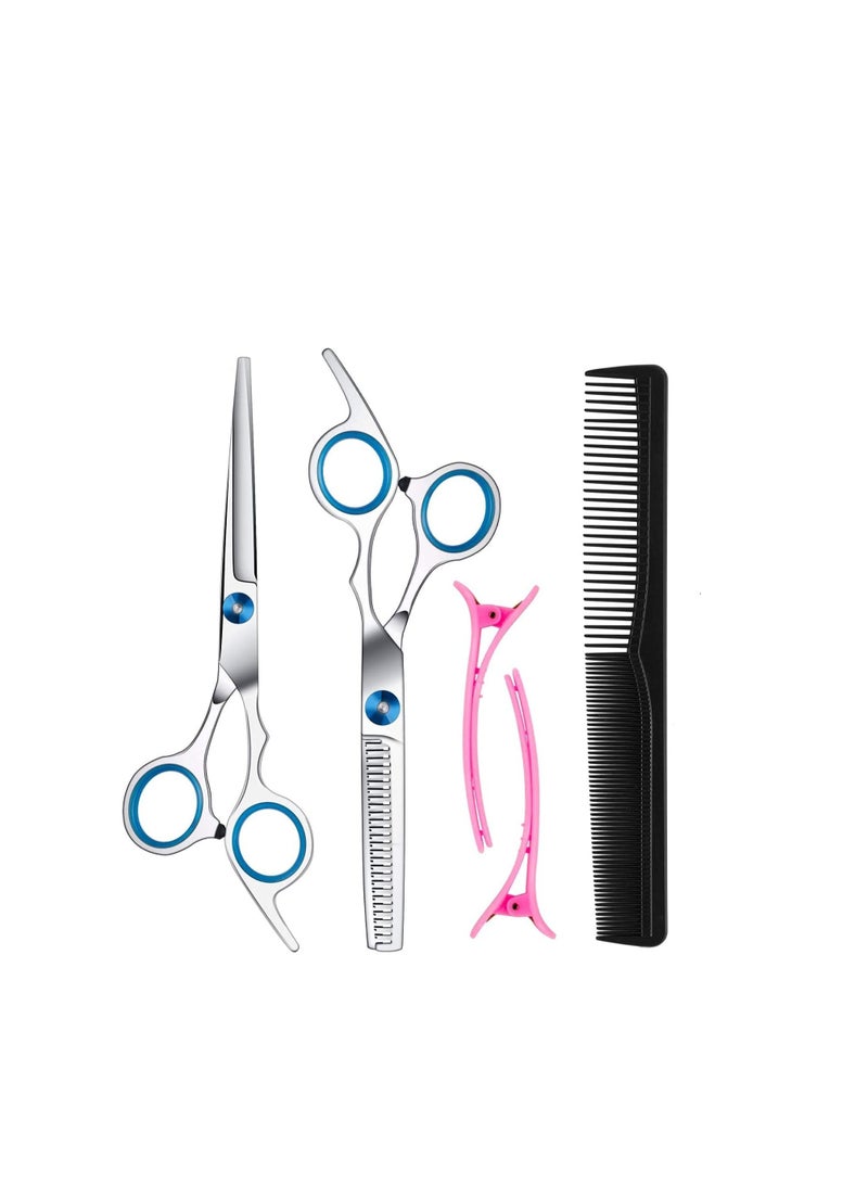 ORiTi ORiTi Professional Barber Hair Cutting Scissors Thinning Shears Kit 6.7 Inch Stainless Steel Hairdressing Texturizing Salon Razor Edge Trimming Haircut with Comb for Home Use/Men/Women/Adults/Kids/Pet  - Image 2