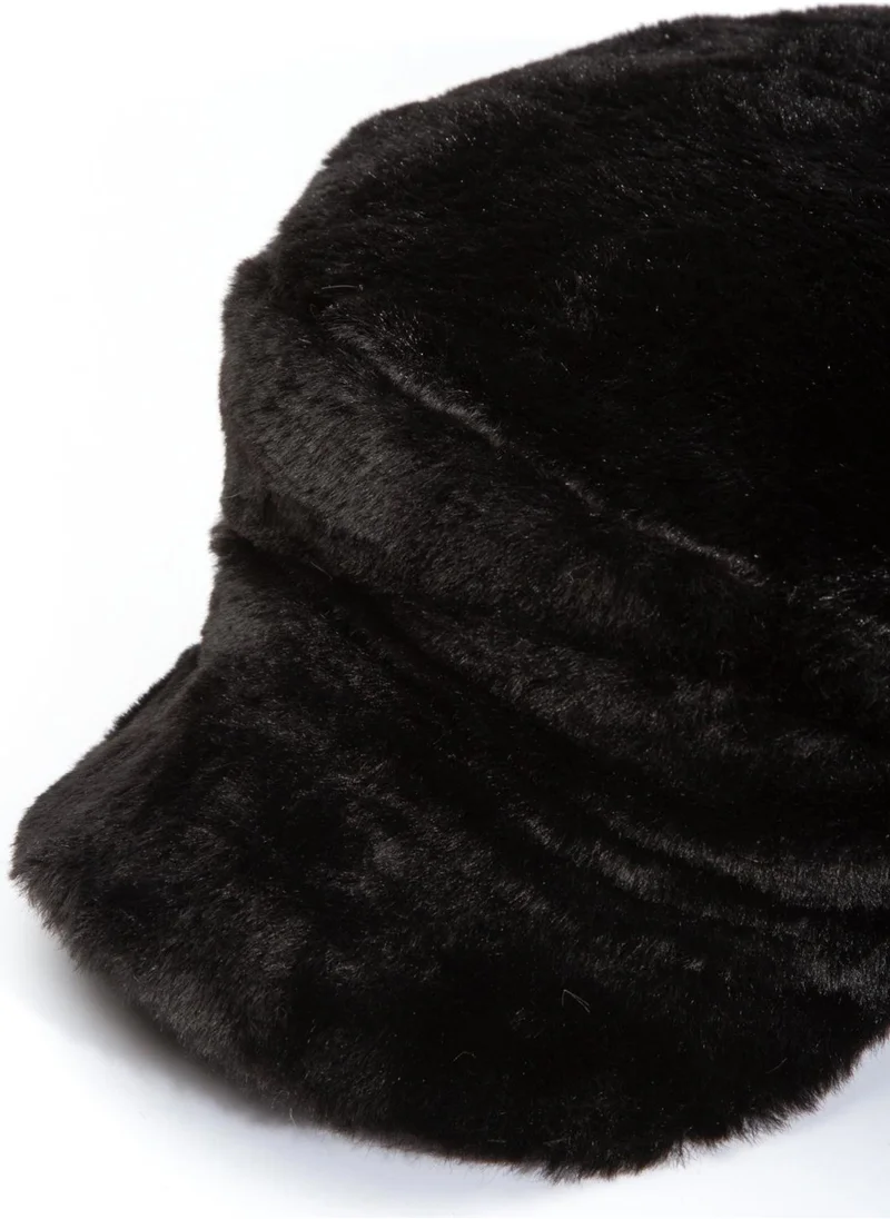 باهلس Sailor Type Black Plush Teddy Cap Hat