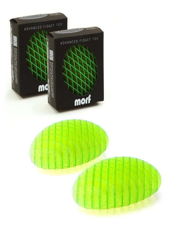 Morf Fidget Worm Toy - Desk Fidgets for Adults - Quiet Worm Fidget Toy Sensory Toys - Fun and Interactive Fidget Toy for Kids - USA Patent Pending Morf Figgy Toys (Green, Small | 2 Pack)