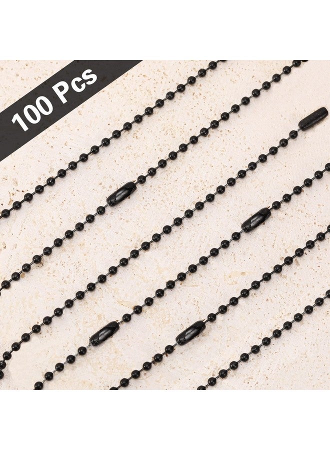 SANNIX 100Pcs Ball Beads Chain, Metal Hanging Chains 4.72 Inch Ball Chain Keychains with Connectors for Hanging Keychain Decoration(Black) - Image 3