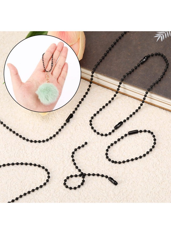 SANNIX 100Pcs Ball Beads Chain, Metal Hanging Chains 4.72 Inch Ball Chain Keychains with Connectors for Hanging Keychain Decoration(Black) - Image 4