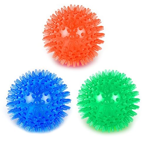 Orgrimmar 3 PCS Pet Squeaky Chewing Balls Dog Soft Stab Cleaning Teeth Toys Balls with High Bounce for Small Medium Large Pet Dog Cat Toys(Small,2.55in) - Image 1
