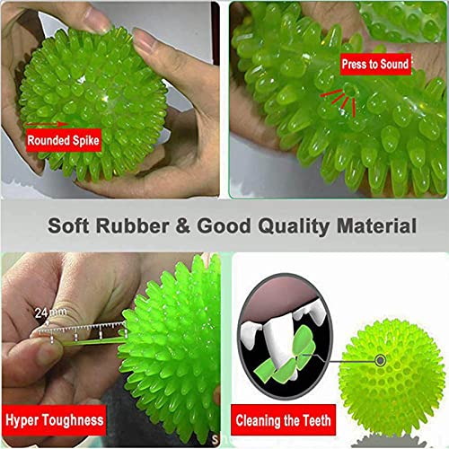 Orgrimmar 3 PCS Pet Squeaky Chewing Balls Dog Soft Stab Cleaning Teeth Toys Balls with High Bounce for Small Medium Large Pet Dog Cat Toys(Small,2.55in) - Image 4