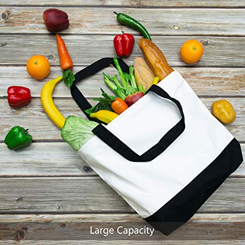 TOPDesign 24-Pack Super Strong Large 12oz Cotton Canvas Tote Bags, Reusable Grocery Shopping Cloth Bags, Fashionable Two-Tone Totes for Crafts, DIY Your Creative Designs - Image 4