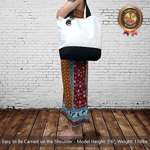 TOPDesign 24-Pack Super Strong Large 12oz Cotton Canvas Tote Bags, Reusable Grocery Shopping Cloth Bags, Fashionable Two-Tone Totes for Crafts, DIY Your Creative Designs - Image 2
