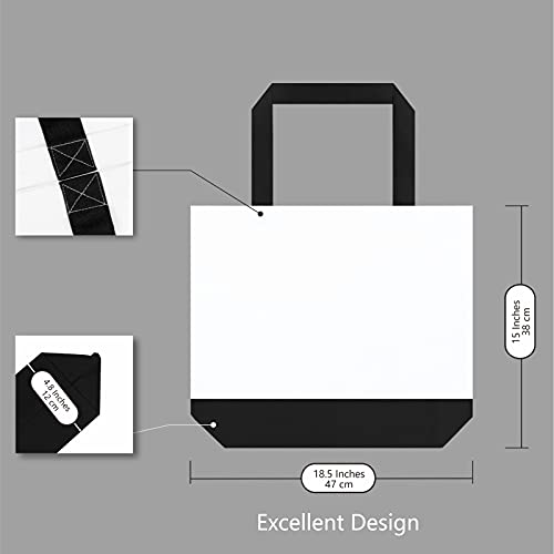 TOPDesign 24-Pack Super Strong Large 12oz Cotton Canvas Tote Bags, Reusable Grocery Shopping Cloth Bags, Fashionable Two-Tone Totes for Crafts, DIY Your Creative Designs - Image 5