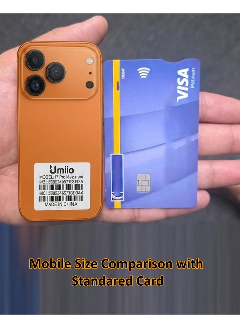 Umiio Mini Smartphone 4 Inch Incell Display Dual SIM 17 Pro Max Mini Umiio Android Cell Phone Front and Rear Cameras, Compact Small Size Android Mobile Phone For Kids & Adults - Image 2