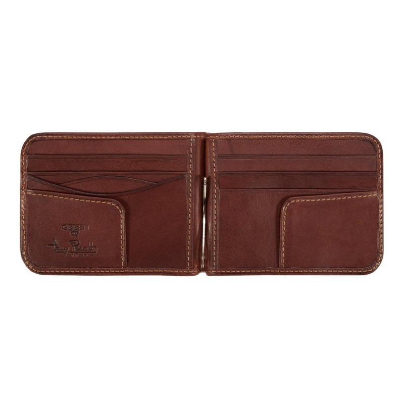 Tony Perotti Mens Money Clip Bifold Wallet Slim Minimalist Card Case Pockets Italian Leather - Image 2