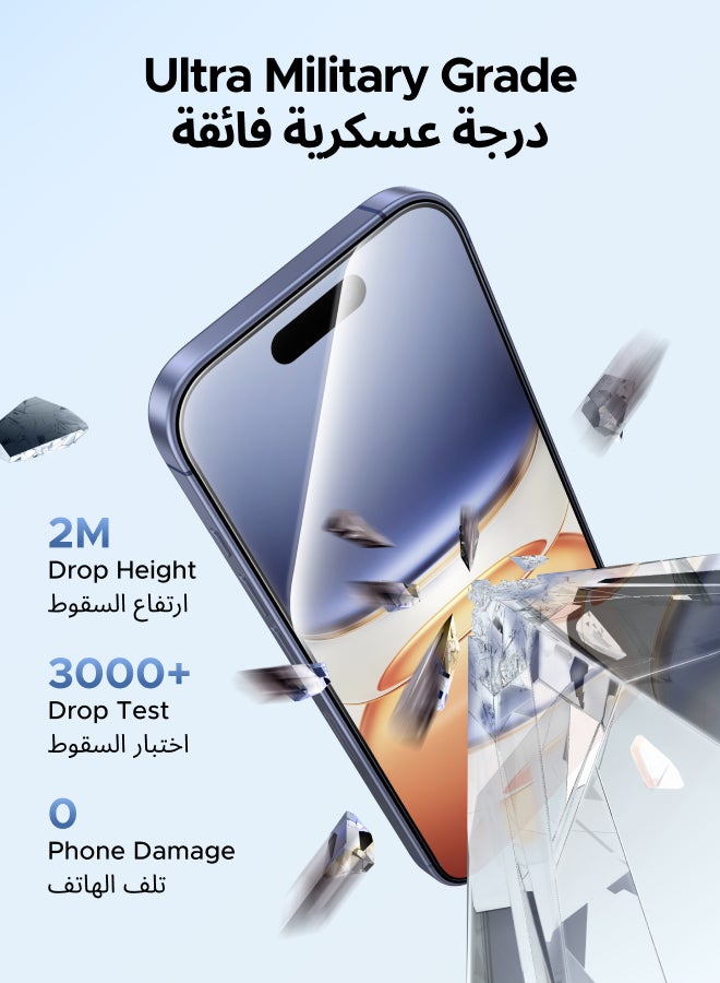 3 in 1 for iPhone 17 Pro Max Case, Built in 4 L-Arc Airbags, Military-Grade Protection, Ultra Clear, Shockproof iPhone Cover, with 2-Pack Ultra HD Scr image 8