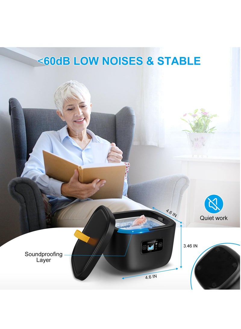 KASTWAVE Ultrasonic Cleaner for Retainer, Denture, Mouth Guard, Aligner, Whitening Tray, Toothbrush Head, 43kHz 255ML Ultrasonic Retainer Cleaner Machine, UV Ultrasonic Jewelry Cleaner for Ring Diamond - Image 2