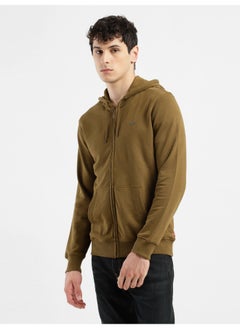 Levi's Men's Solid Brown Hooded Sweatshirt  - Image 4