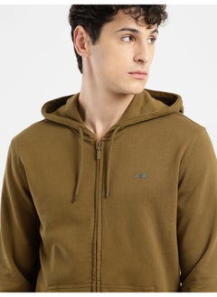 Levi's Men's Solid Brown Hooded Sweatshirt  - Image 5