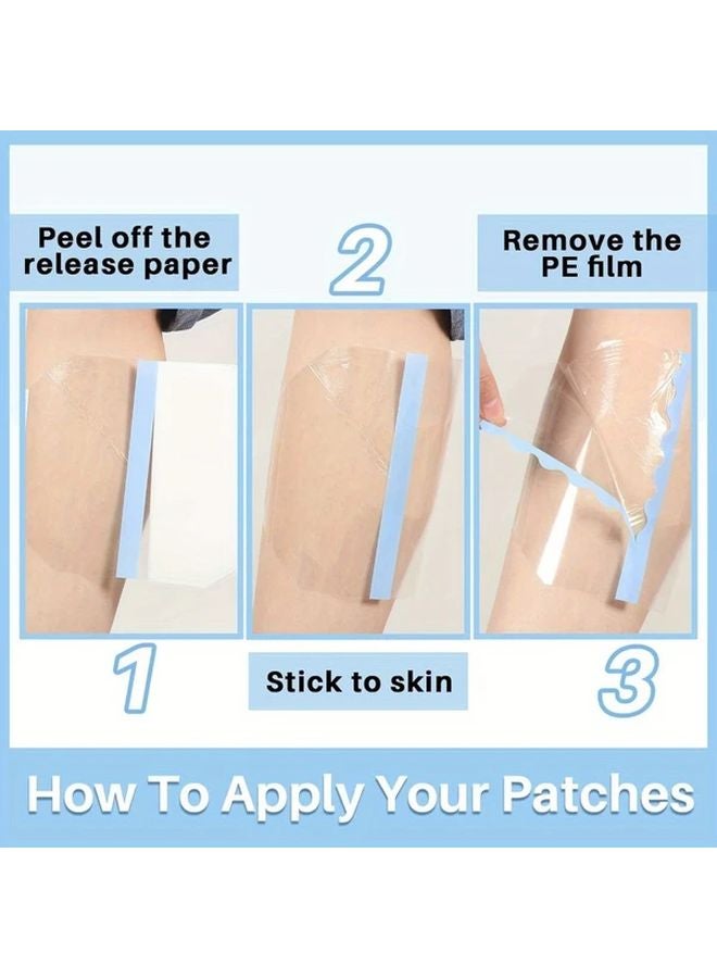 Invisible Thigh Lift Tape 50pcs Transparent Octagon Wave Pattern 8 x 6 Inch - Image 3