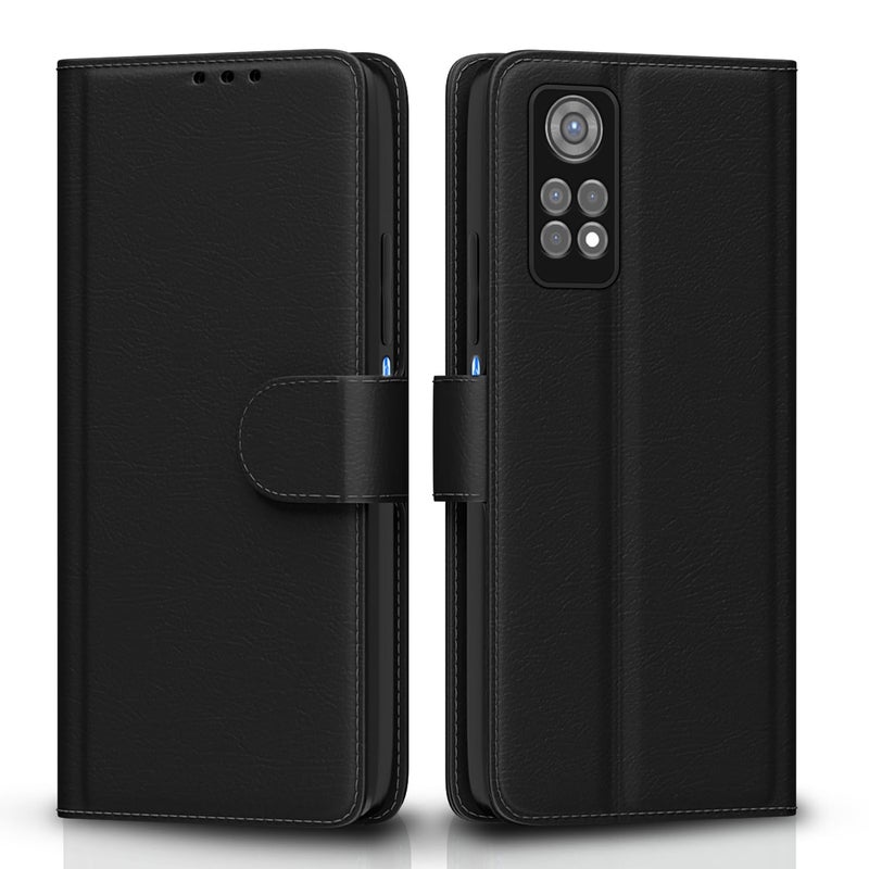 Pikkme Flip Cover Leather Finish | Inside TPU with Card Pockets | Wallet Stand and Shock Proof | Complete Protection Flip Case for Redmi Note 11 / Note 11s(Black) - Image 1