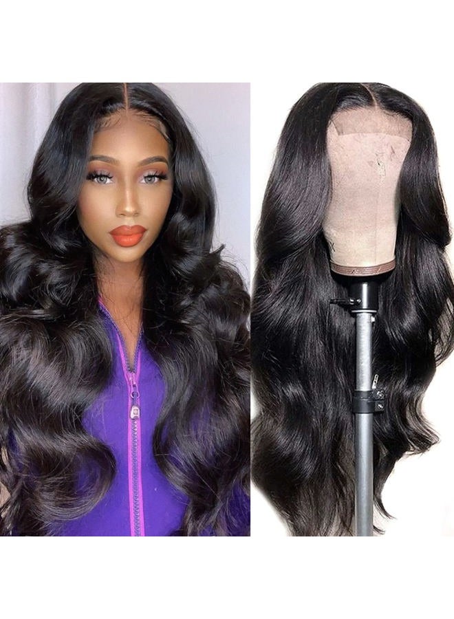 LICHANG Body Wave Wig Human Hair Pre Plucked Pre Cut Lace Front Wig Ready to Wear 4x4 Body Wave Closure Wig Human Hair 180% Density Body Wave Pre Plucked Human Hair Wig Lace 20 Inch - Image 1