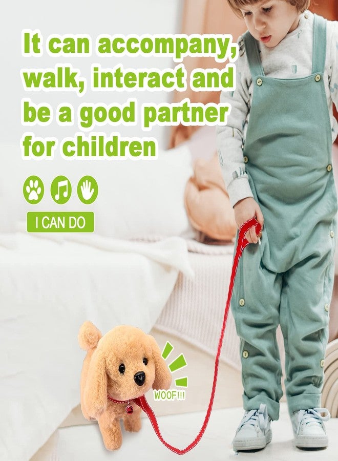 Super JAKES Plush Toy Puppy,Electronic Interactive Pet Dog - Walking, Barking, Tail Wagging, Stretching Companion Animal for Kids(Golden Dog) - Image 3