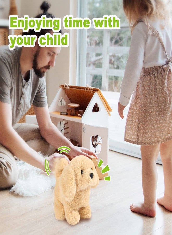 Super JAKES Plush Toy Puppy,Electronic Interactive Pet Dog - Walking, Barking, Tail Wagging, Stretching Companion Animal for Kids(Golden Dog) - Image 4