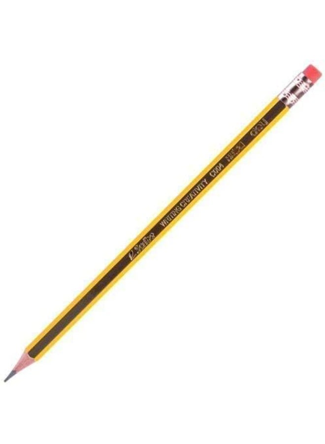 Deli graphite pencil 2.4 mm c004-2b with eraser tip - yellow and black - Image 5