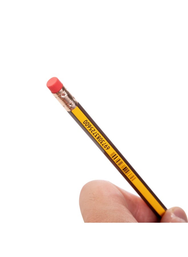 Deli graphite pencil 2.4 mm c004-2b with eraser tip - yellow and black - Image 4