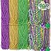 Huskein 800 PCS Mardi Gras Beads Bulk 9 Styles Green Purple Gold Metallic Mardi Gras Beads Accessories Bulk Round Coin Crown Mask Pattern Carnival Beads Necklace for Parade Throws Party Supplies - Image 2