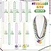 Huskein 800 PCS Mardi Gras Beads Bulk 9 Styles Green Purple Gold Metallic Mardi Gras Beads Accessories Bulk Round Coin Crown Mask Pattern Carnival Beads Necklace for Parade Throws Party Supplies - Image 4