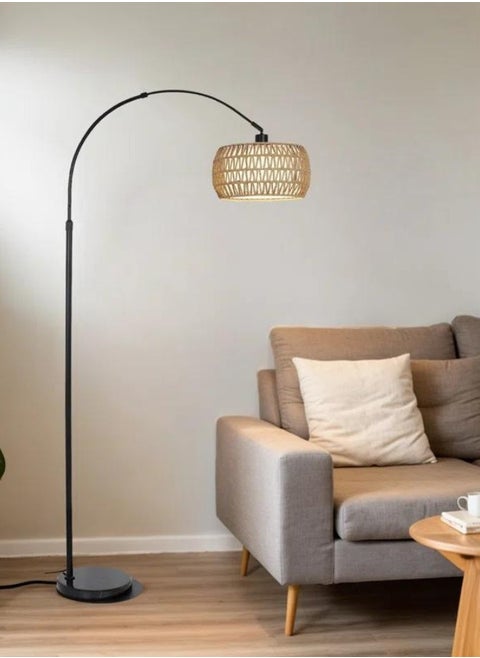 Arc Rattan Floor Lamp