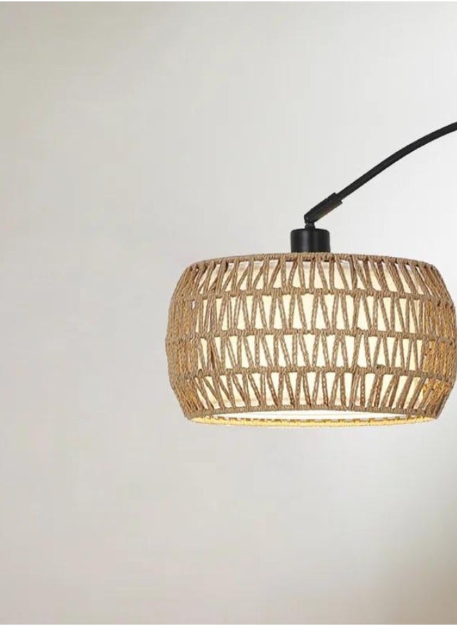 Arc Rattan Floor Lamp
