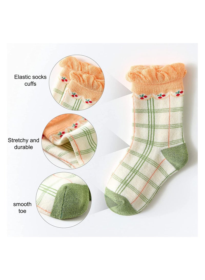 SYOSI 5 Pairs Baby Toddler Kids Socks Cotton Crew Socks Novelty School Socks Cute Pattern Ankle Socks for 1-12 Years Boys Girls(M) - Image 2