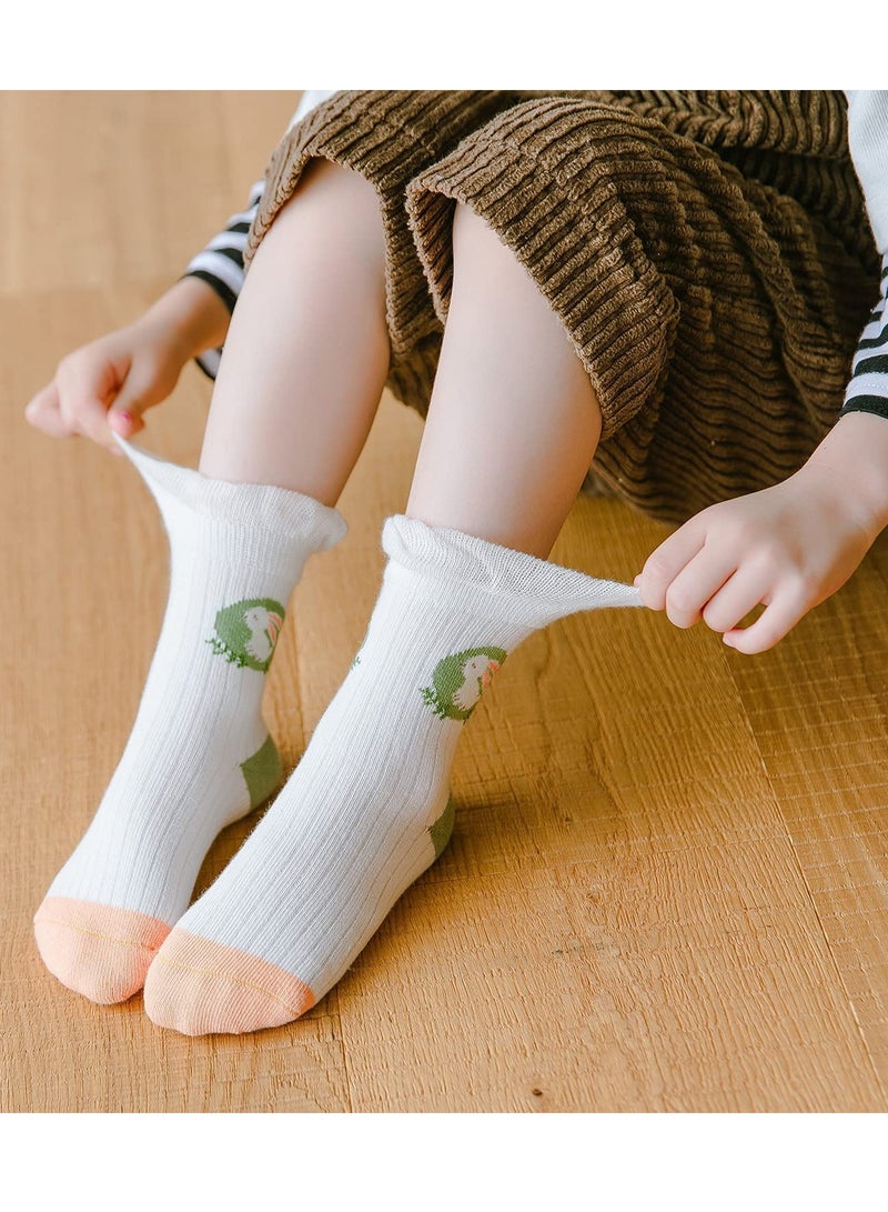 SYOSI 5 Pairs Baby Toddler Kids Socks Cotton Crew Socks Novelty School Socks Cute Pattern Ankle Socks for 1-12 Years Boys Girls(M) - Image 5