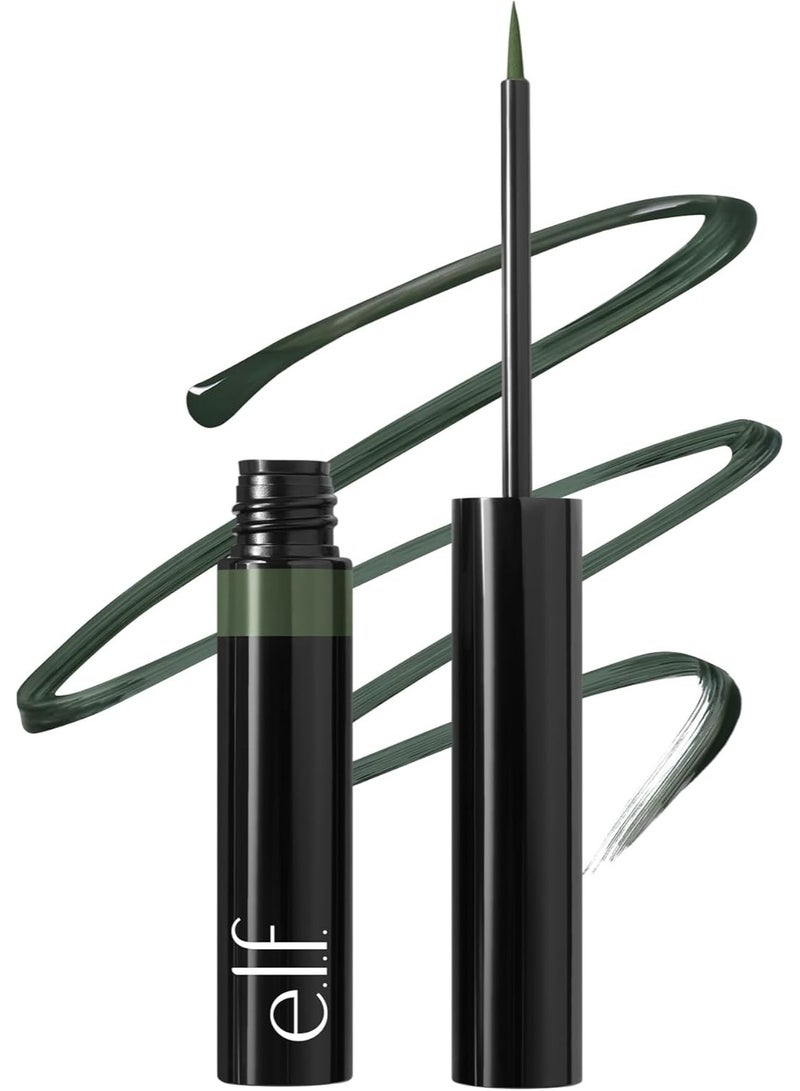 إلف قلم تحديد العيون H2O Proof Inkwell، عالي الصبغة، كحل سائل مقاوم للماء بلمسة نهائية مطفية، نباتي ولم يُختبر على الحيوانات، لون داكن ساحر - Image 1