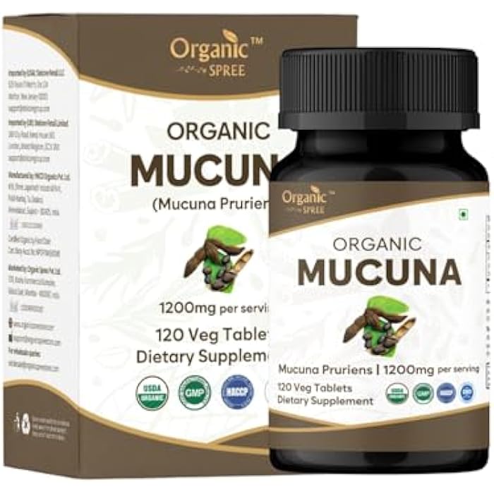 ORGANIC SPREE Mucuna 120 Tablets – USDA Organic Mucuna Pruriens - Organic and Natural 120tab - Image 1