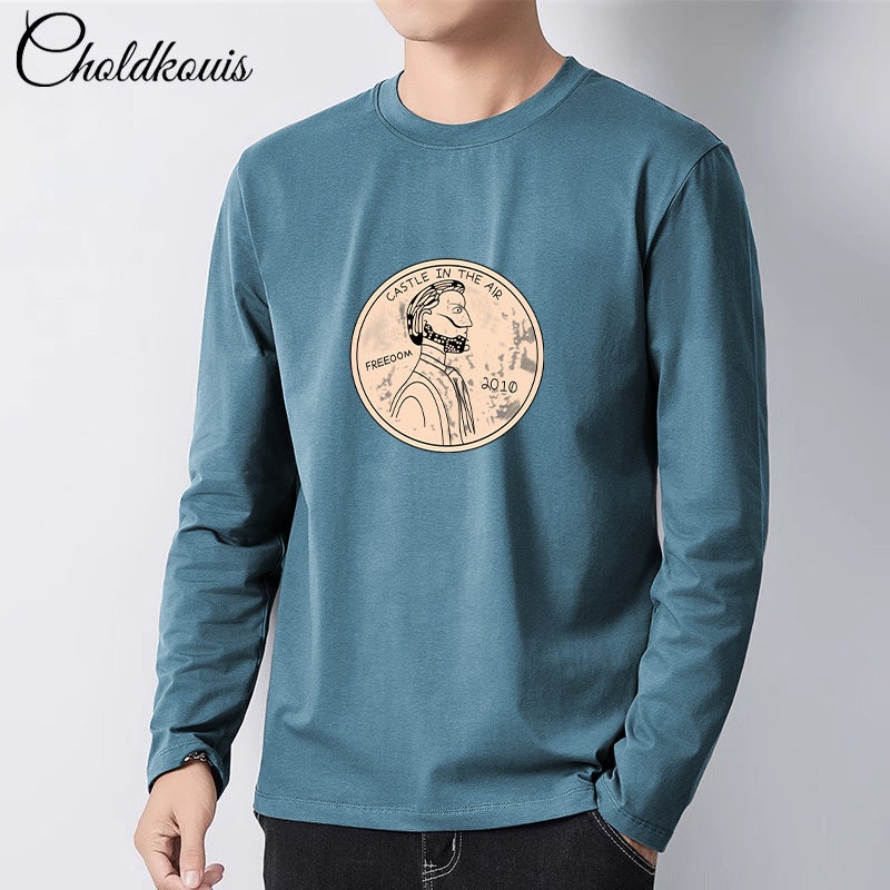 Heavy Long Sleeve T-Shirt Men'S 2025 Spring New Casual Men'S Loose Plus Size Base Shirt Pattern Fashion - Image 5