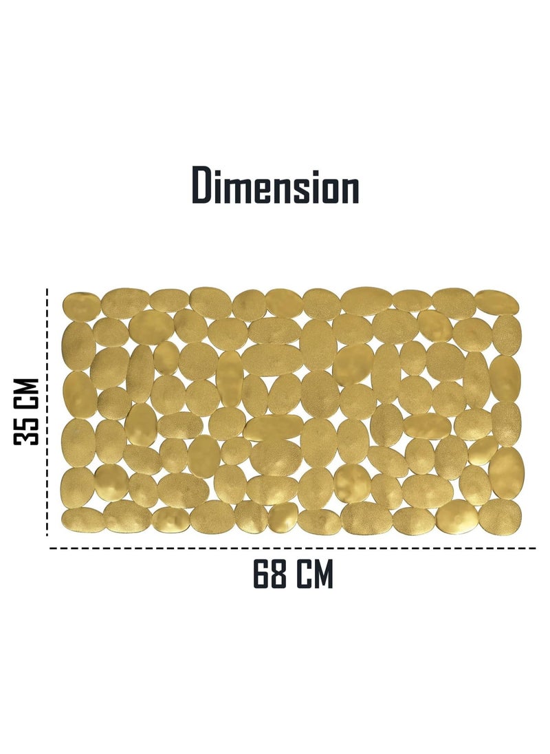 HOKIPO - HOKIPO Metallic Gold Bathroom Floor Mat Anti-Slip Shower Mat, (NEW-3881-GOLD) - Image 1