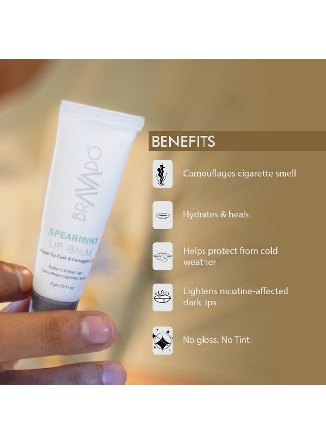 برافادو مرطب الشفاه بالنعناع لإصلاح الشفاه الجافة والمتشققة، ترطيب طويل الأمد، تفتيح الشفاه الداكنة 9 جم - Image 3
