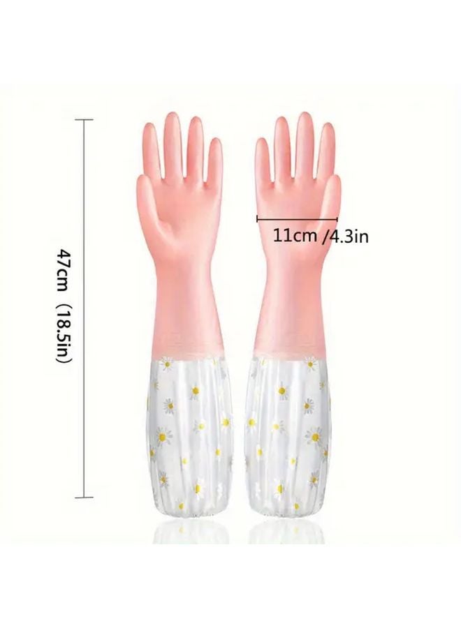 Yellow Kitchen Dishwashing Gloves Pet Bathing And Hair Removal Waterproof Cleaning - Image 5
