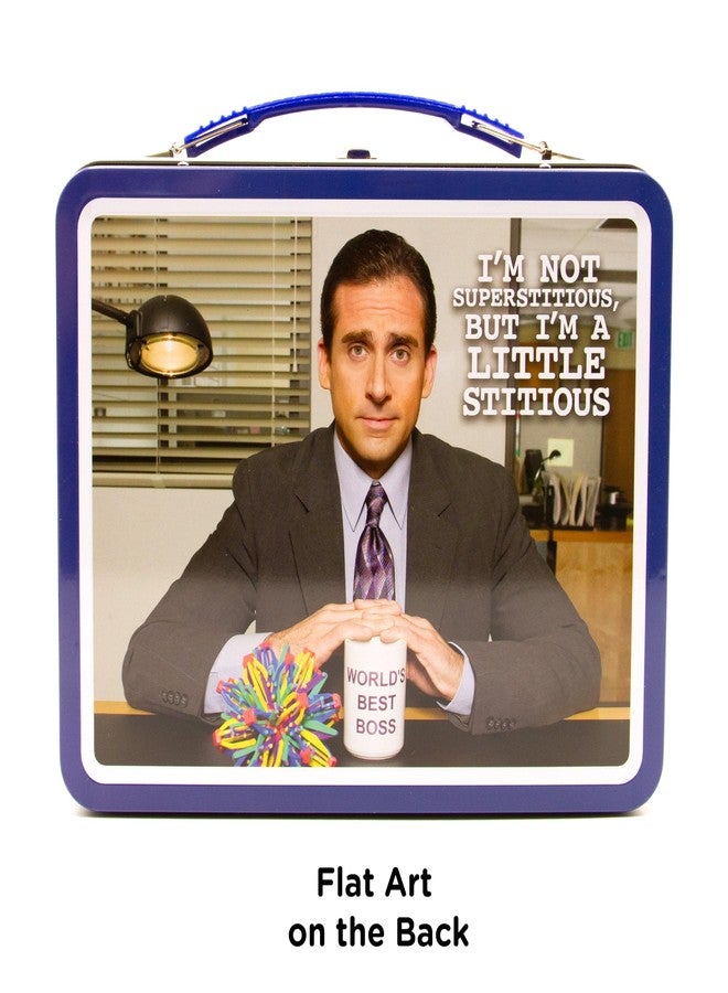 AQUARIUS The Office Fun Box - Sturdy Tin Storage Box with Plastic Handle & Embossed Front Cover - Officially Licensed Office TV Series Merchandise & Collectible Gift - Image 4