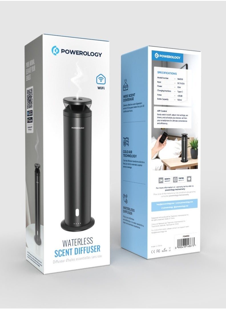 Powerology Waterless Scent Diffuser Rechargeable / Type-C Charging / Luxury Scent / Diffuser Compatible with Wifi / Oil Fragrance / Cold Air Technology - Black  - Image 3