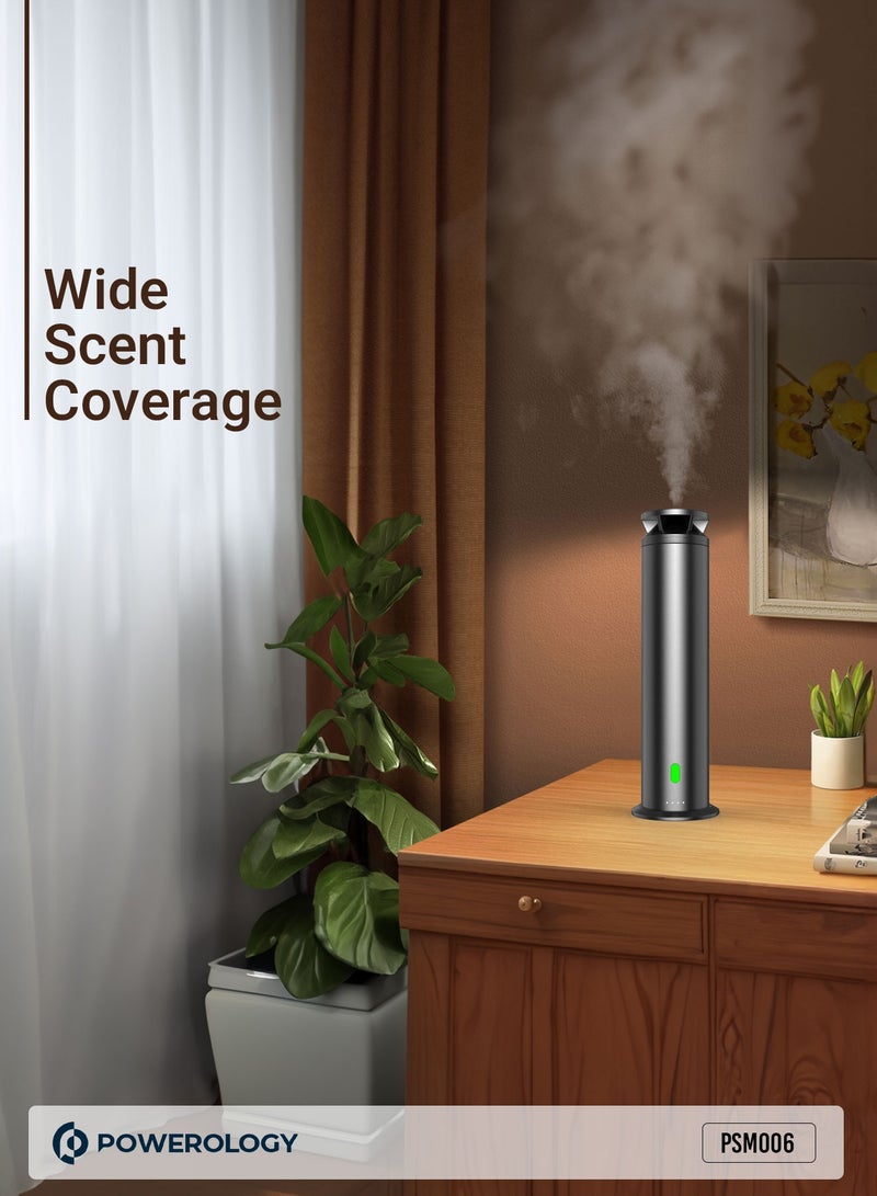 باورولوجي معطر جو بدون ماء قابل لإعادة الشحن / شحن من النوع C / رائحة فاخرة / معطر جو متوافق مع الواي فاي / عطر زيتي / تقنية الهواء البارد - أسود - Image 4