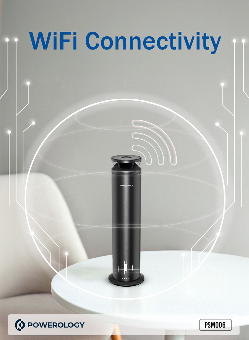 باورولوجي معطر جو بدون ماء قابل لإعادة الشحن / شحن من النوع C / رائحة فاخرة / معطر جو متوافق مع الواي فاي / عطر زيتي / تقنية الهواء البارد - أسود - Image 5