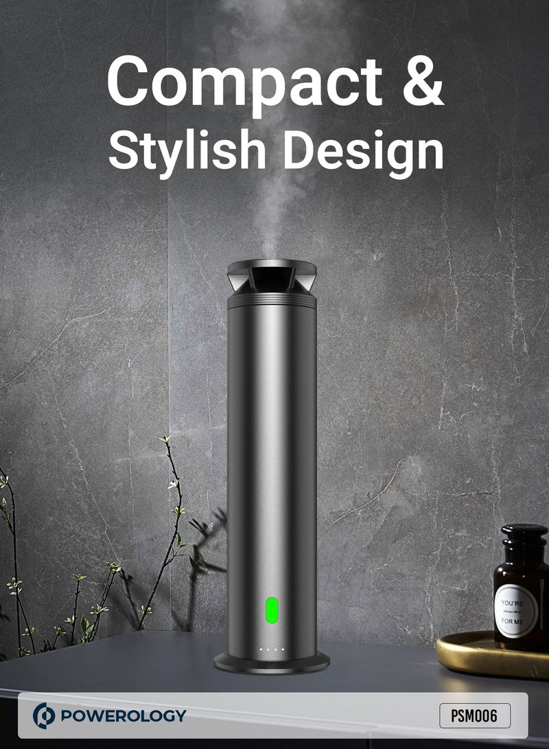 باورولوجي معطر جو بدون ماء قابل لإعادة الشحن / شحن من النوع C / رائحة فاخرة / معطر جو متوافق مع الواي فاي / عطر زيتي / تقنية الهواء البارد - أسود - Image 3