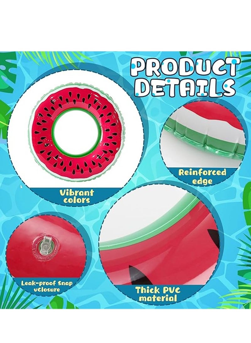 2 Pack Swim Ring, 70cm Diameter Inflatable Float Pool Swim Ring, Fruit Swim Tube Rings Colorful Pool Floaties Toys for Beach Pool Party for Kids and Adults (2Pack, 70cm, Watermelon Red) - Image 3