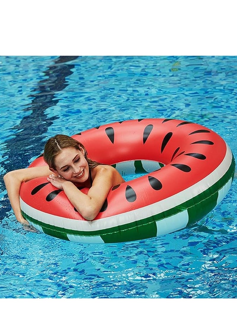 2 Pack Swim Ring, 70cm Diameter Inflatable Float Pool Swim Ring, Fruit Swim Tube Rings Colorful Pool Floaties Toys for Beach Pool Party for Kids and Adults (2Pack, 70cm, Watermelon Red) - Image 4